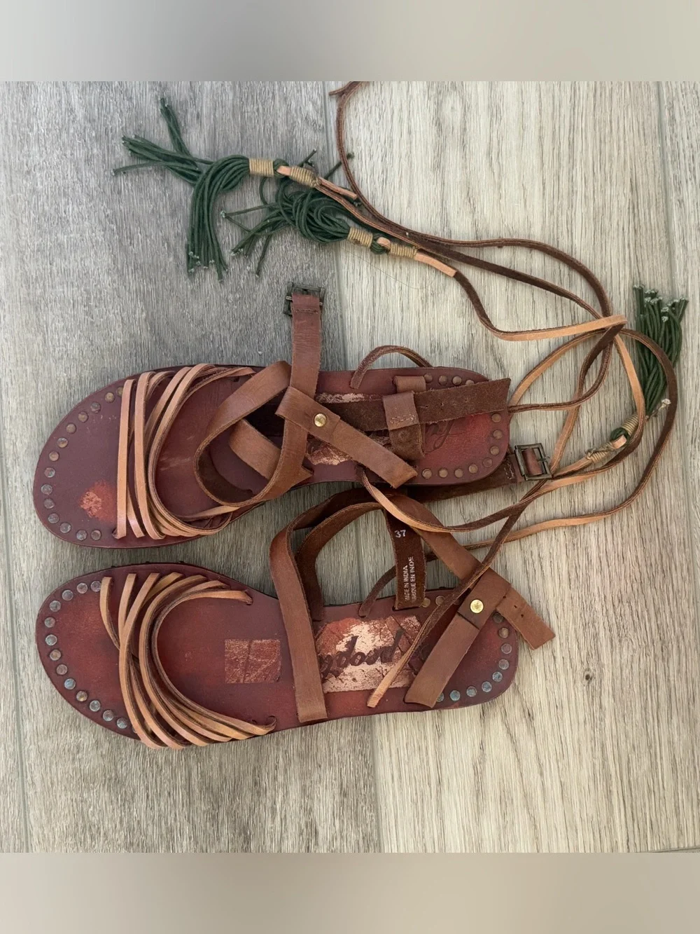 Free People Willow Gladiator Lace-up Sandal in tan